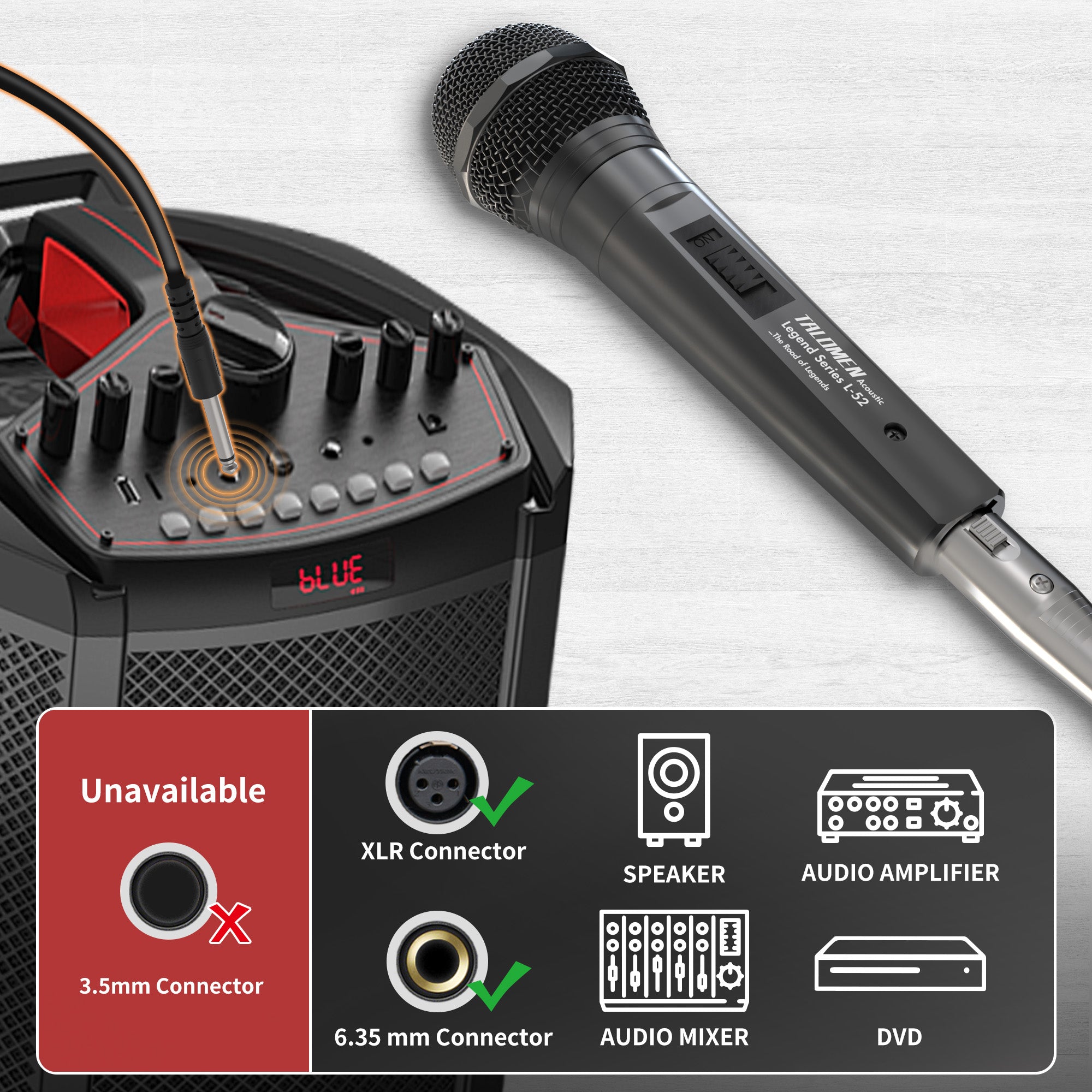 Talomen L52 Professionelles Gesangsmikrofon 【Black Badge】