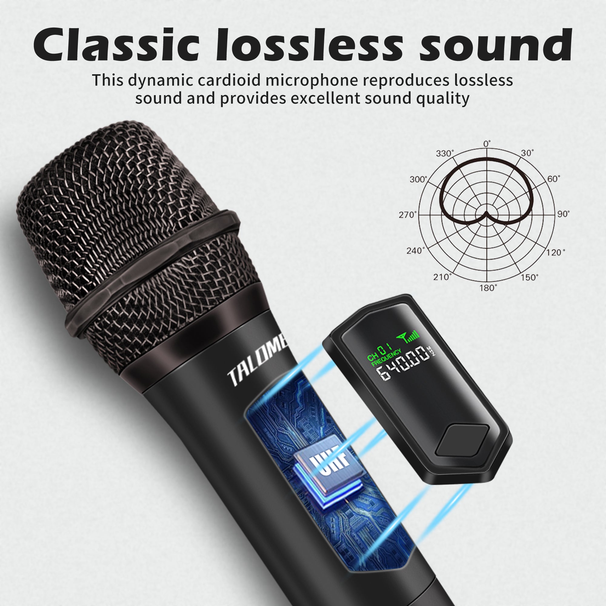 Talomen K60-2 | Microfono dinamico palmare wireless doppio